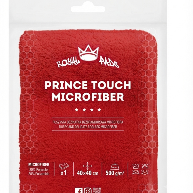 Mikrofibra PRINCE TOUCH MICROFIBER 500GSM / 40x40CM Crvena Royal Pads