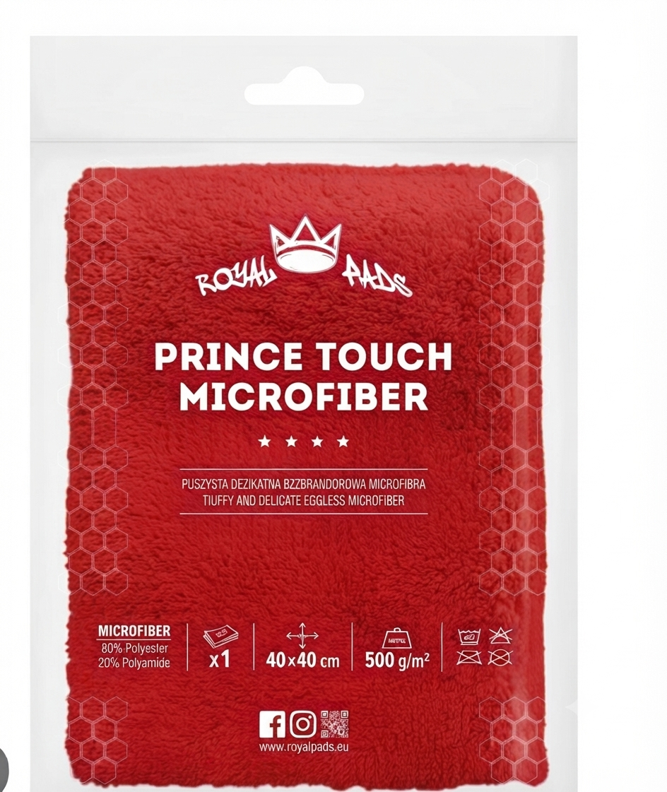 Mikrofibra PRINCE TOUCH MICROFIBER 500GSM / 40x40CM Crvena Royal Pads