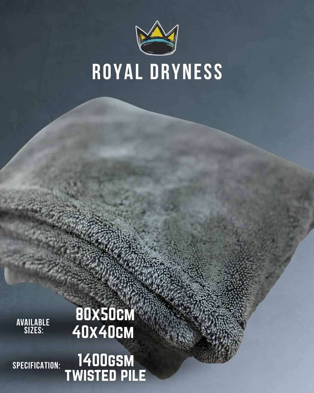 Royal Pads ryness ručnik za brisanje auta 1400GSM -80x50cm